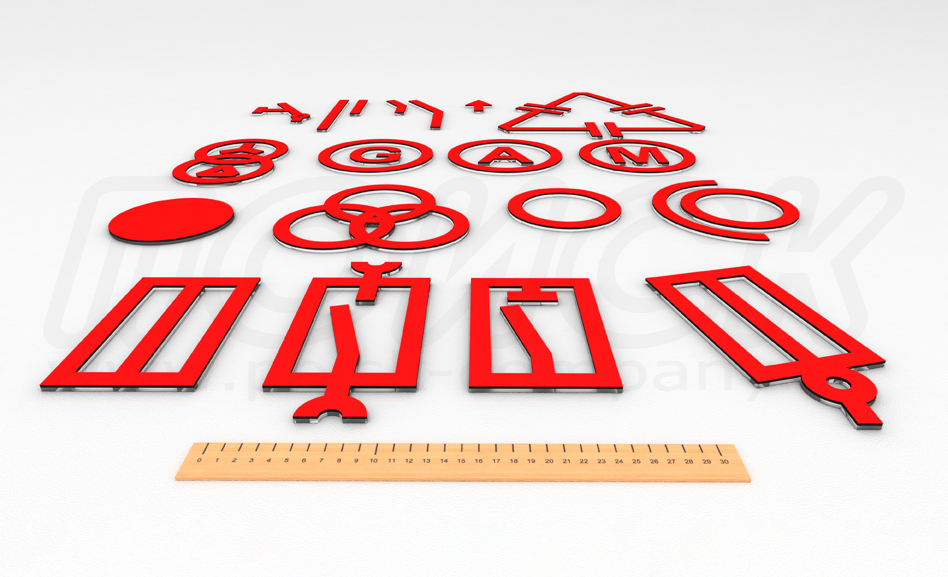 Элементы мнемосхем для шкафов управления