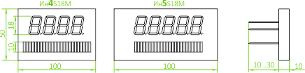 Размеры индикатора ИнXS18M