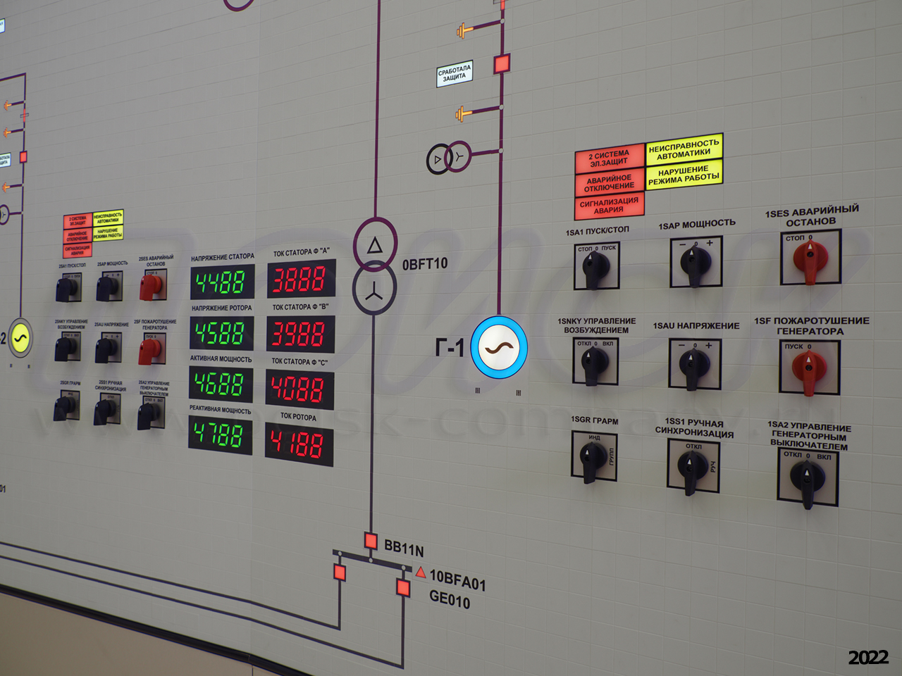 Главный щит управления (ГЩУ) для Туполангской гидроэлектростанции