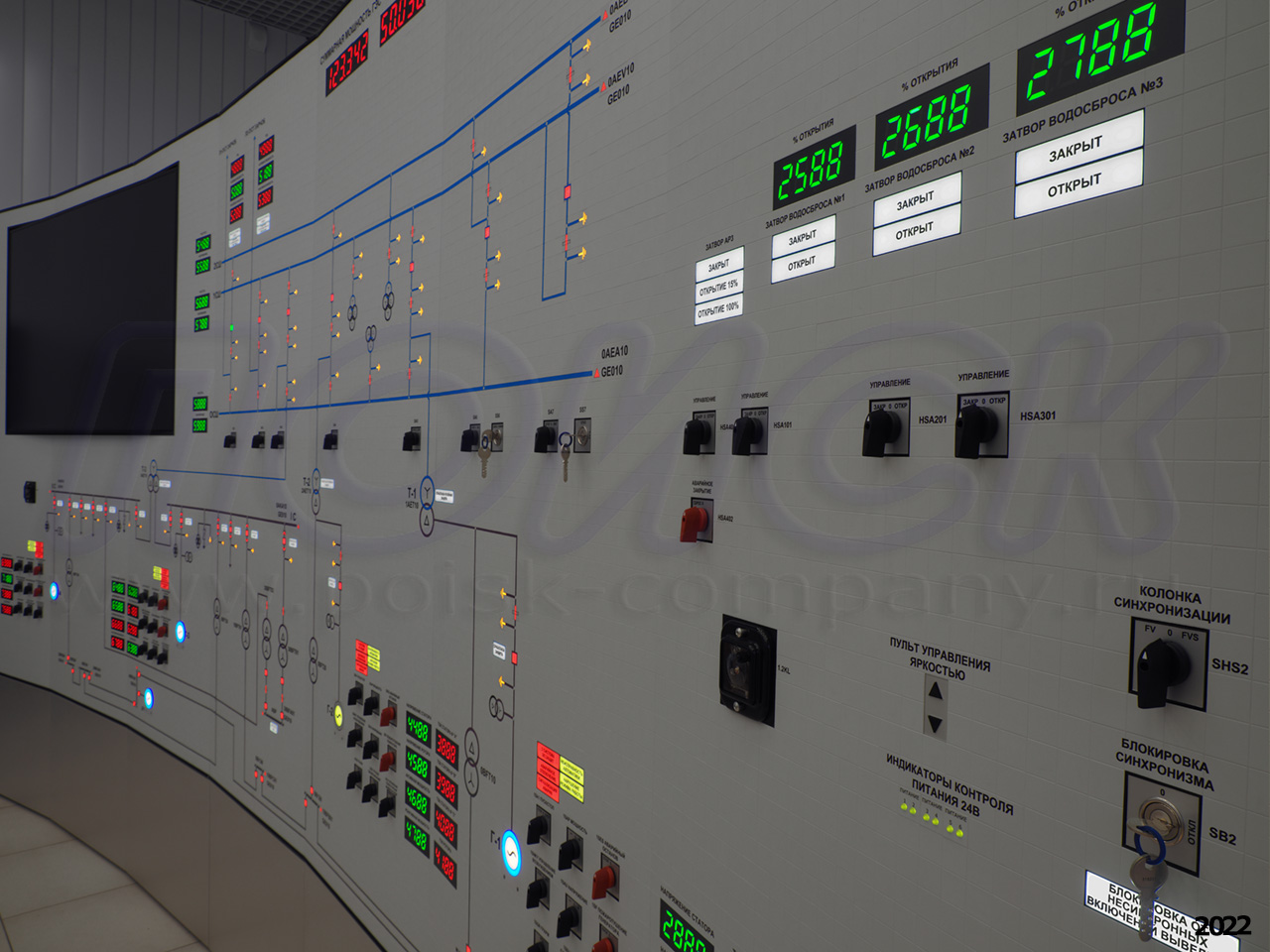 Главный щит управления (ГЩУ) для Туполангской гидроэлектростанции