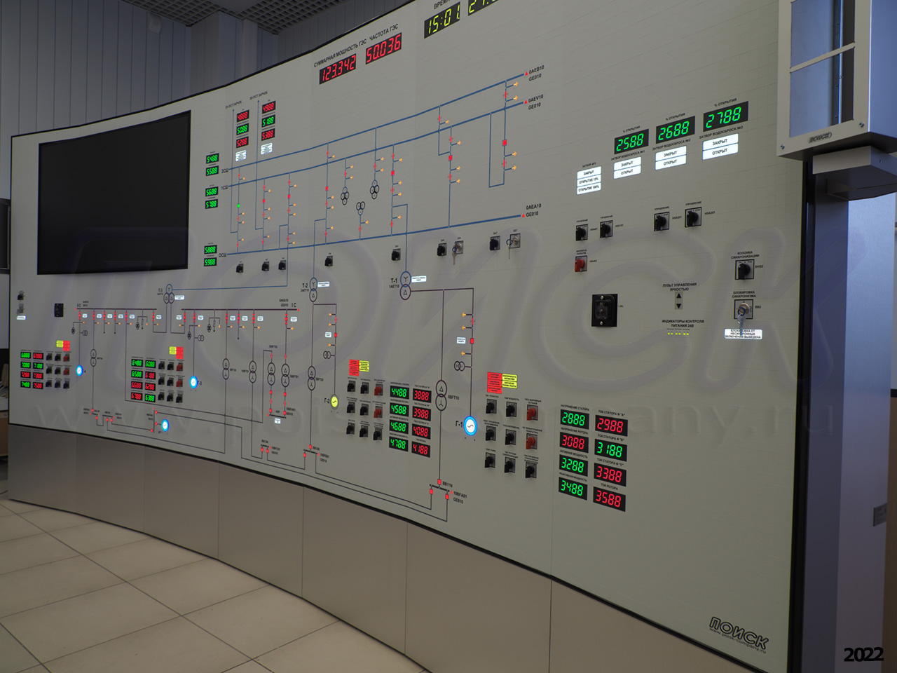 Главный щит управления (ГЩУ) для Туполангской гидроэлектростанции