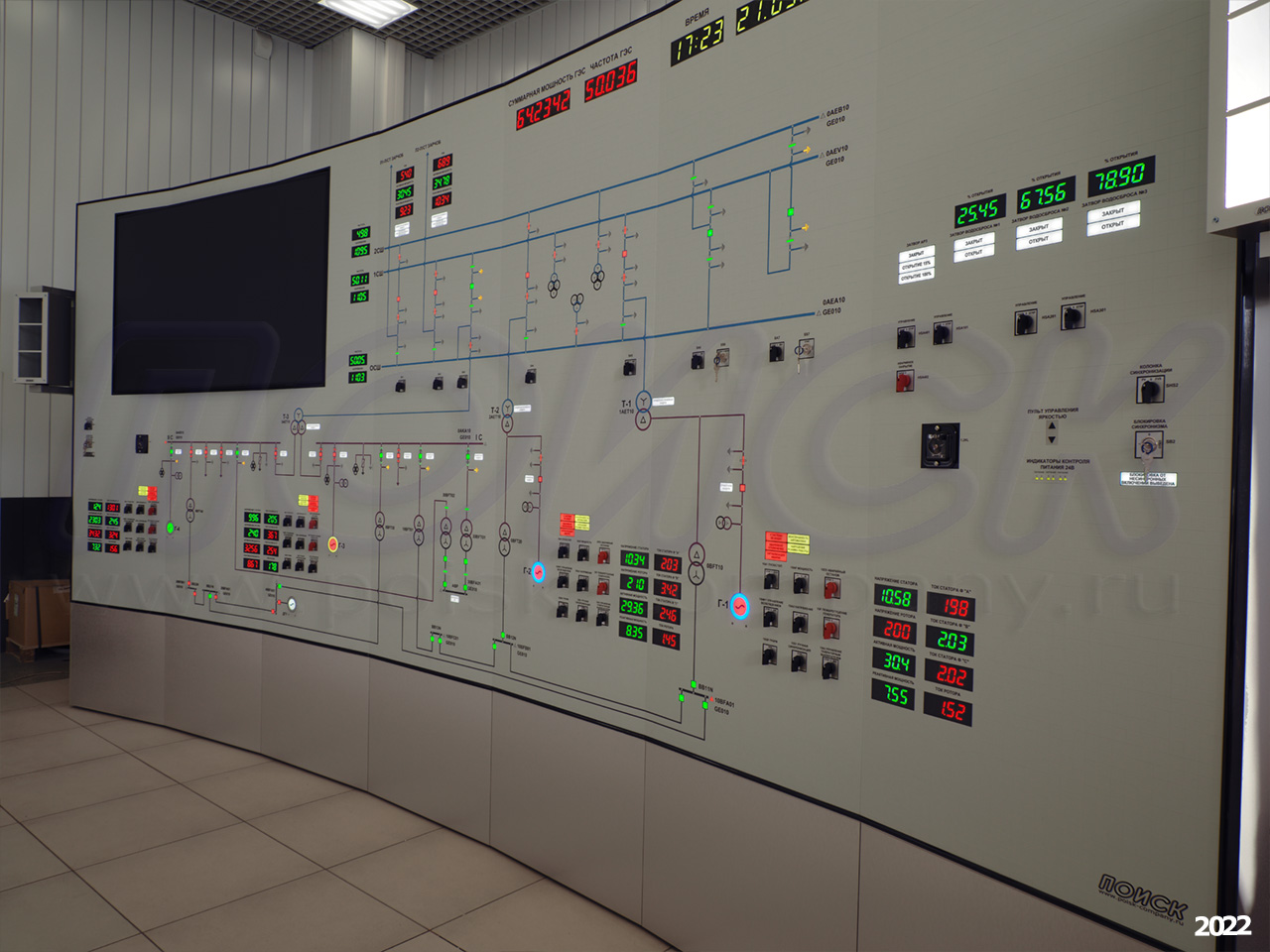 Главный щит управления (ГЩУ) для Туполангской гидроэлектростанции