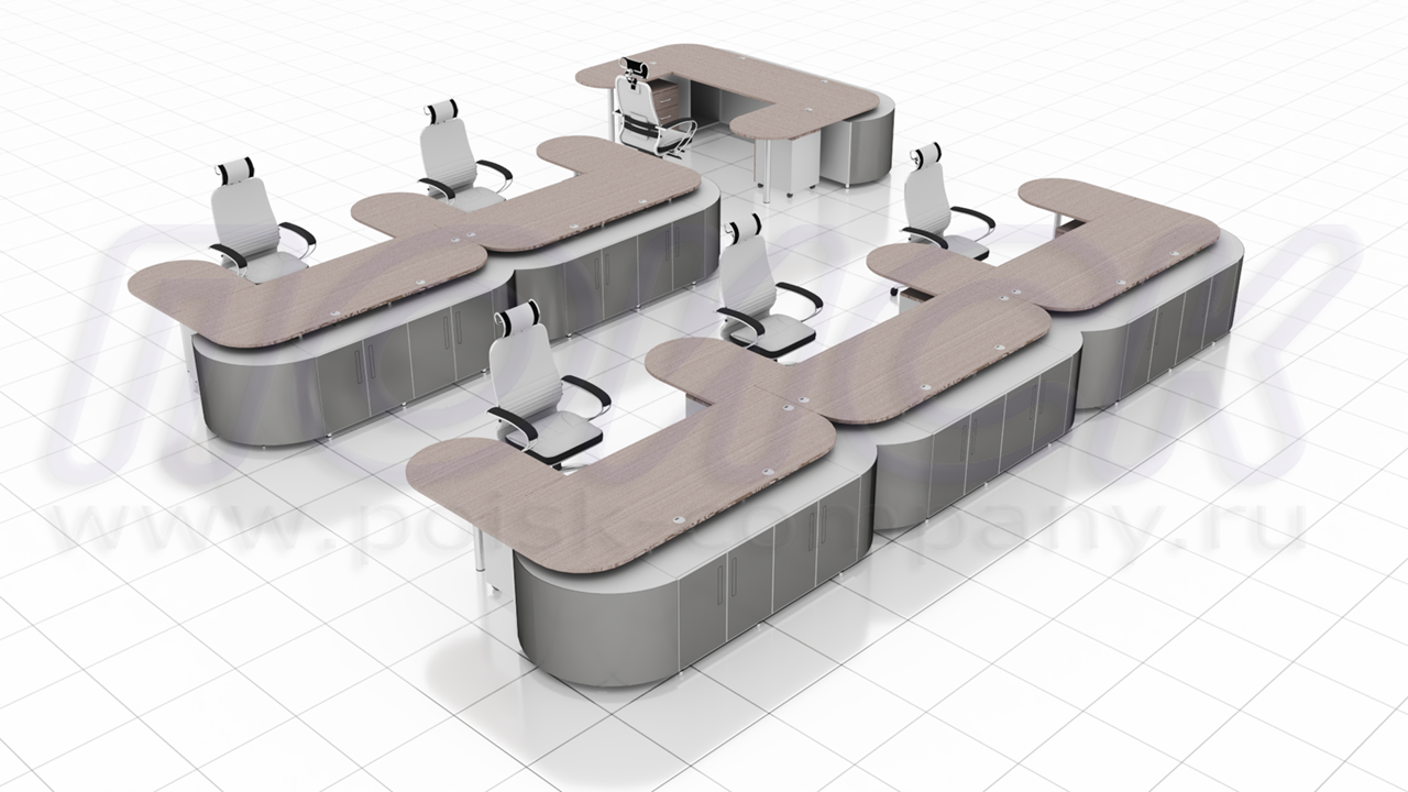 Трехместный диспетчерский стол ПОИСК-Б3