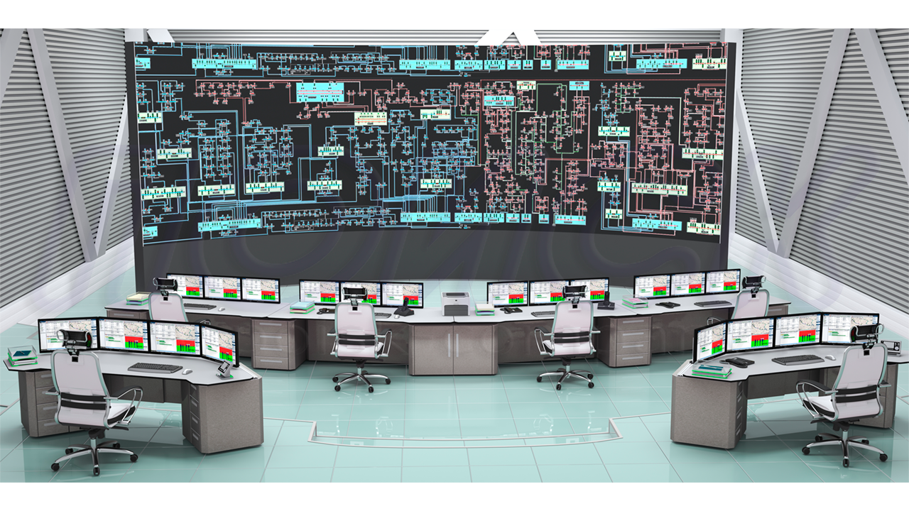 Четырехместный и одноместные столы оператора серии ПОИСК-Б2М-ТЕХНО различных конфигураций
