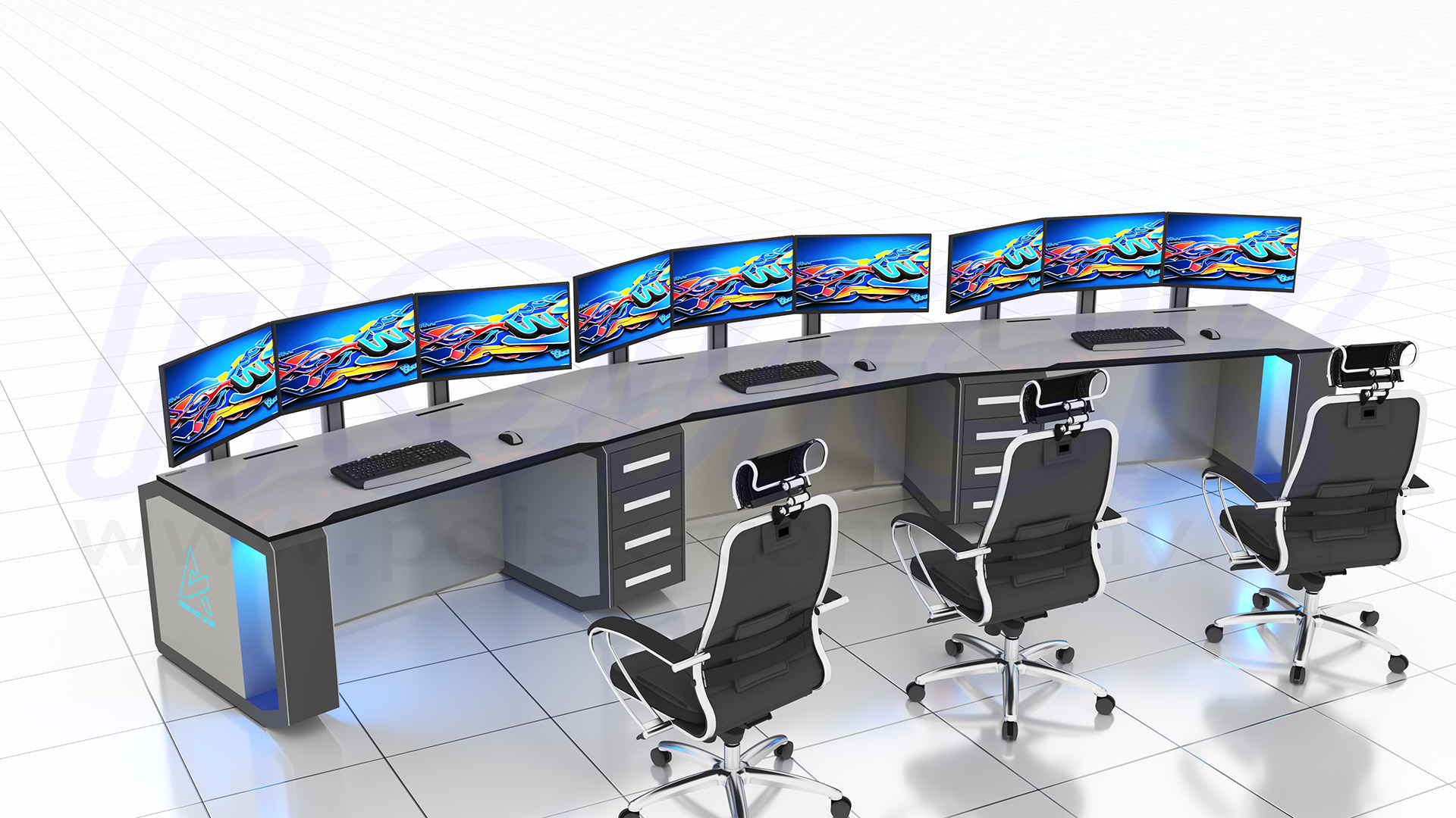 Диспетчерский стол-пульт серии ПОИСК-D (90)