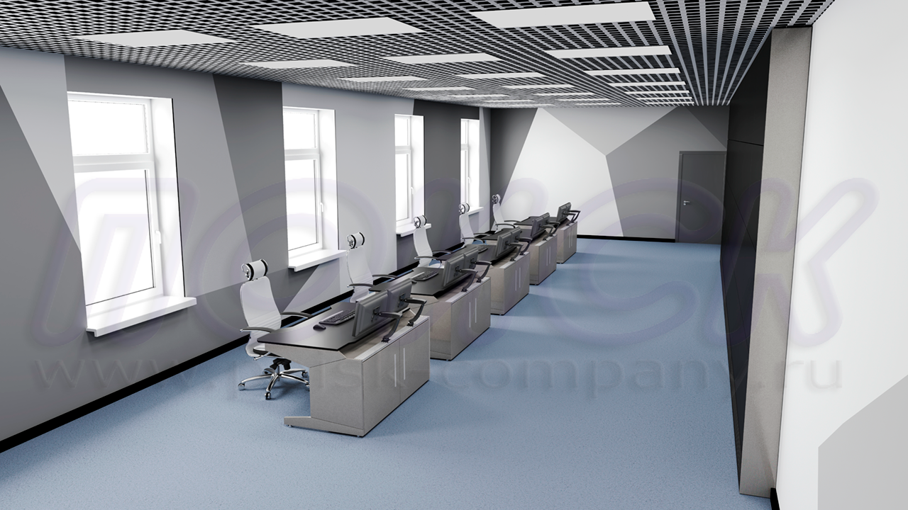 Диспетчерские столы-пульты серии ПОИСК-Н с отсеками для размещения оборудования